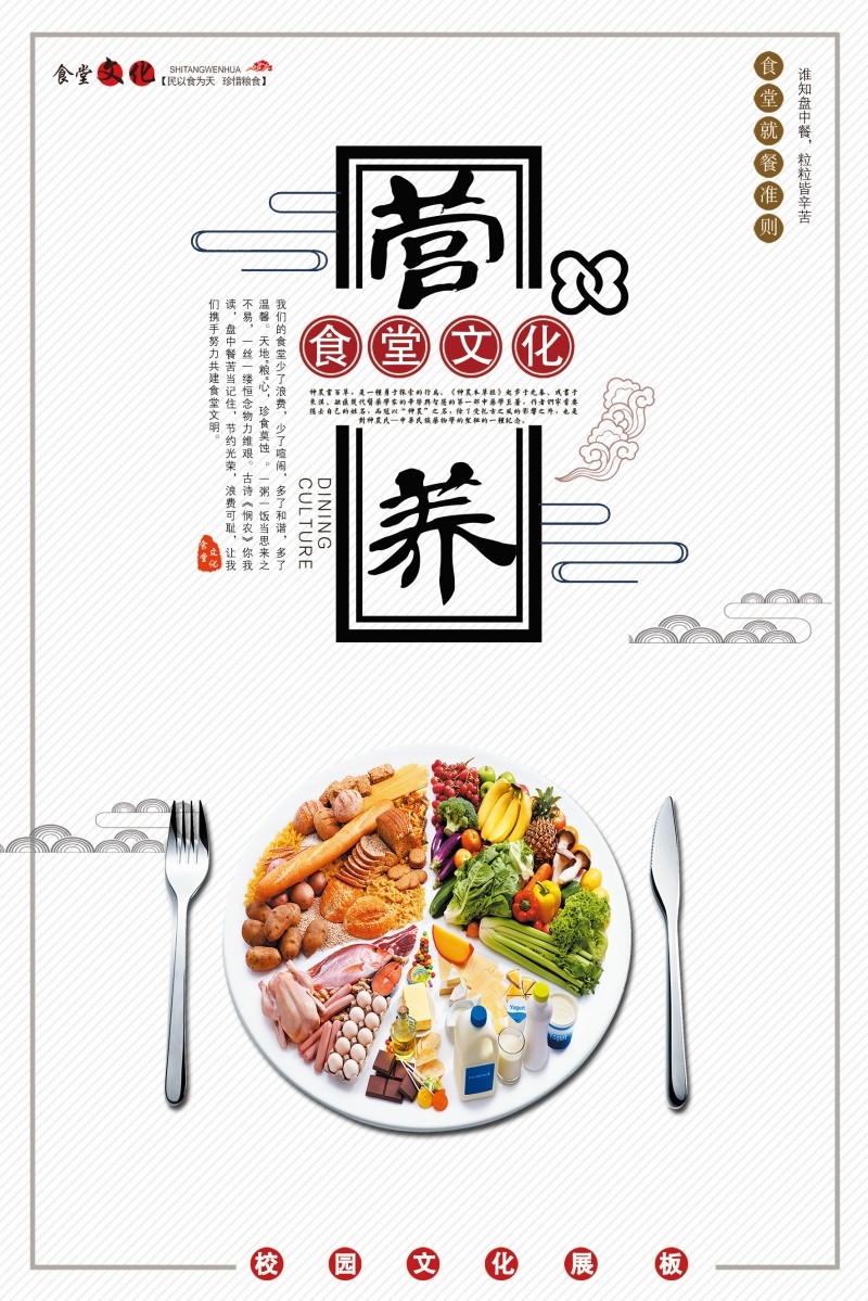 食堂文化标语宣传挂画套图 (15)