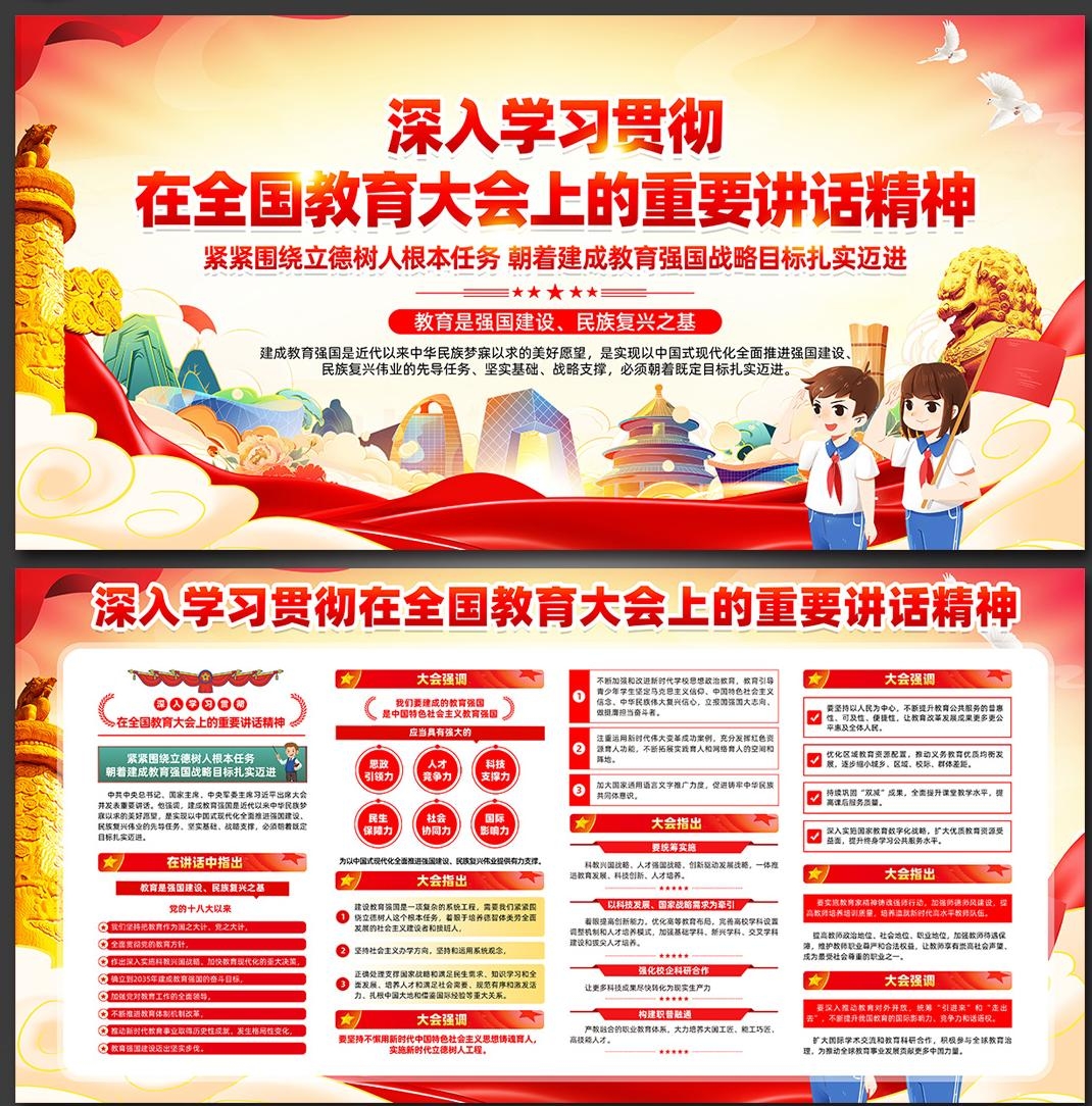 2025全国教育大会精神展板宣传栏 (3)