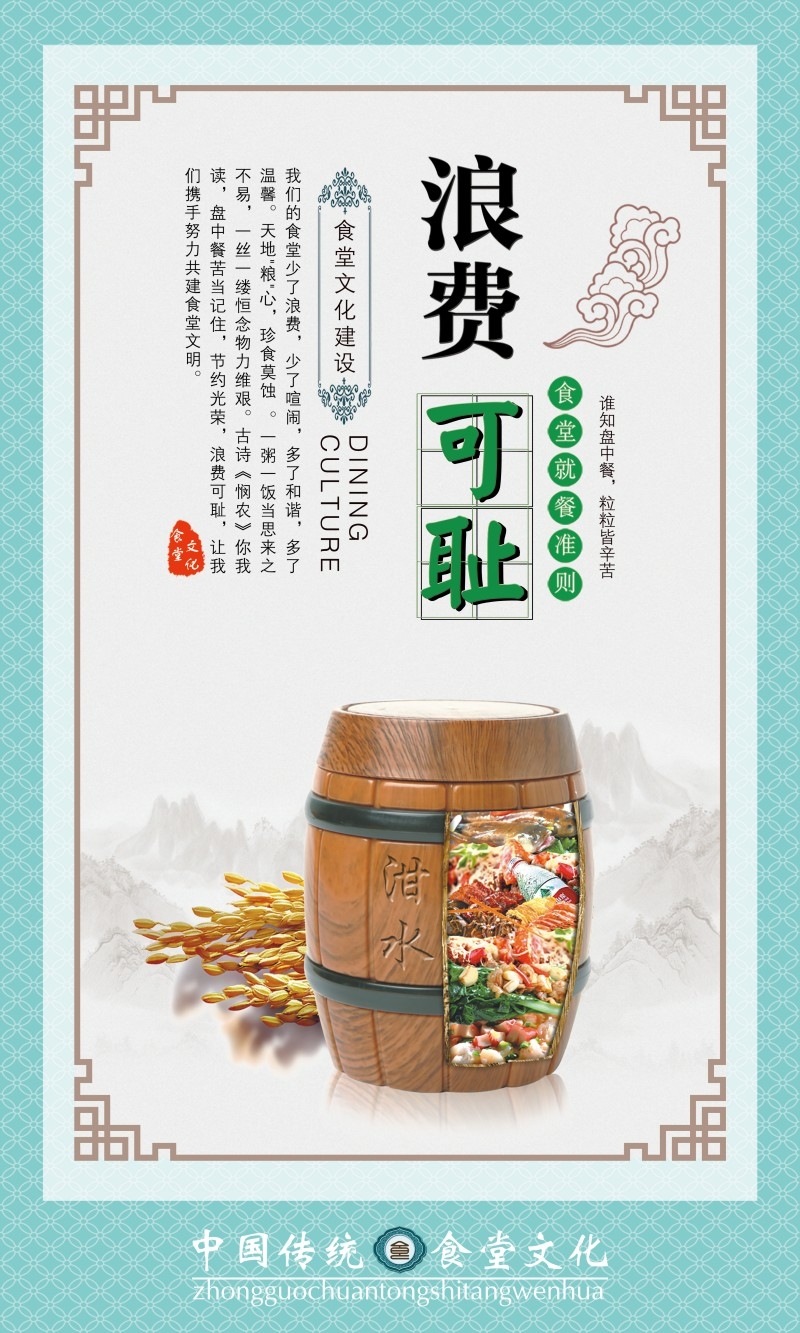 食堂文化标语宣传挂画套图 (59)