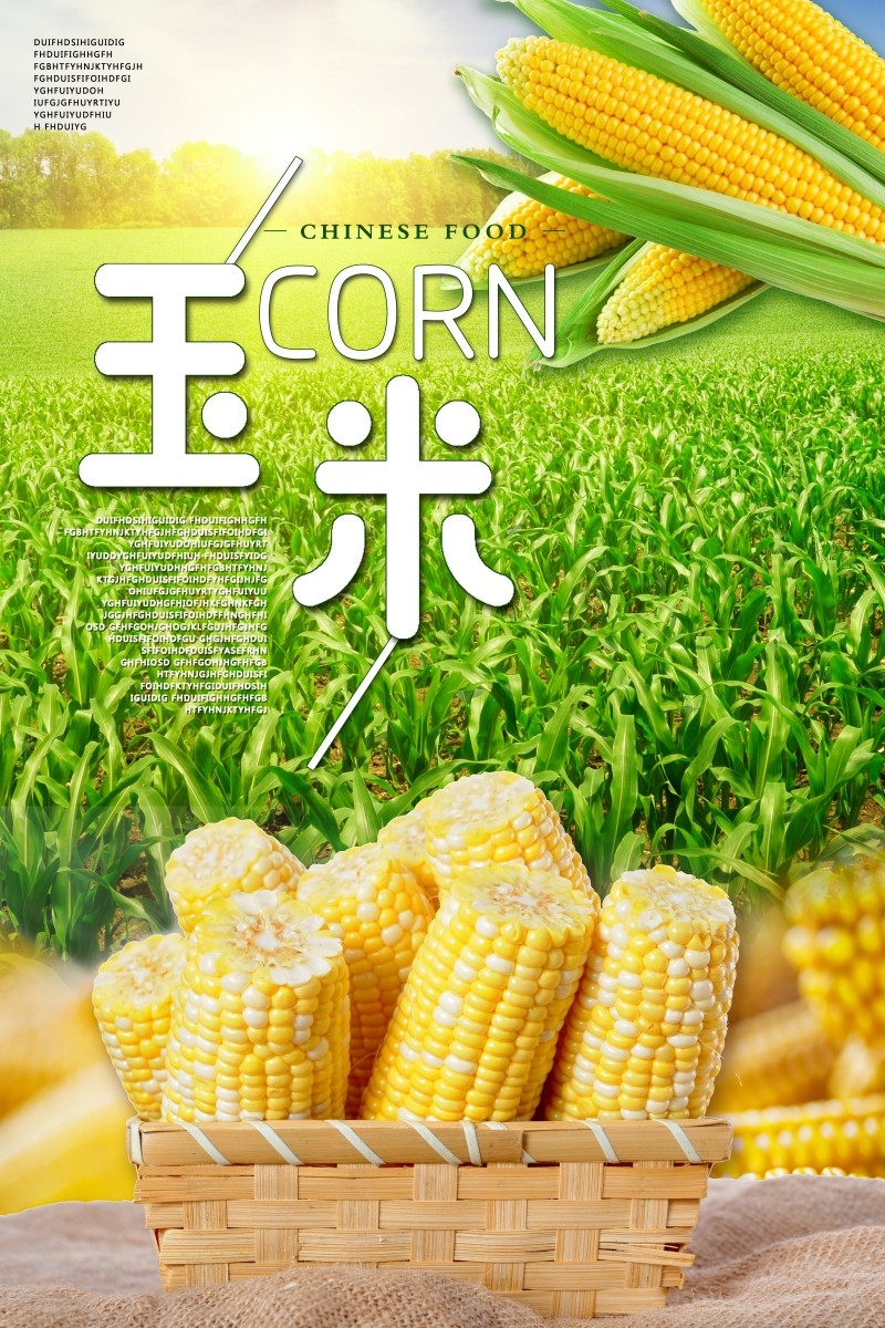 绿色天然玉米促销海报 (2)