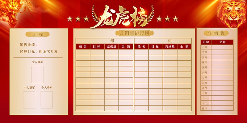 红色大气公司销售业绩光荣榜背景墙展板 (24)