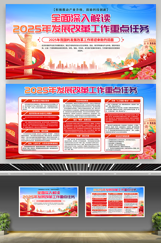 2025年发展改革工作重点任务党建展板