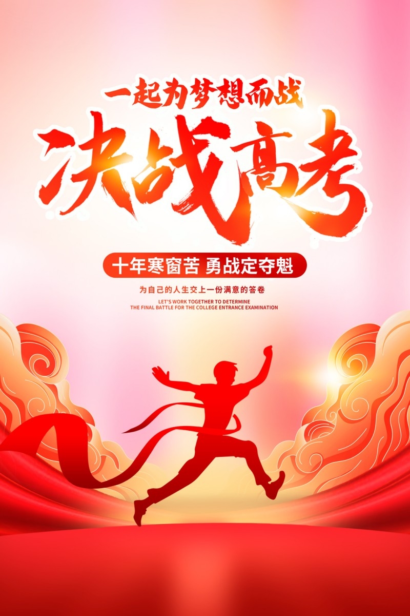 决战高考加油百日誓师大会海报 (6)