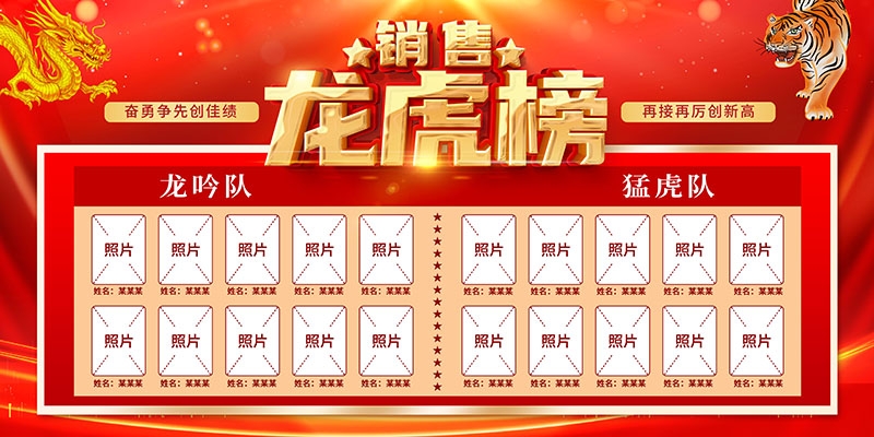红色大气公司销售业绩光荣榜背景墙展板 (15)