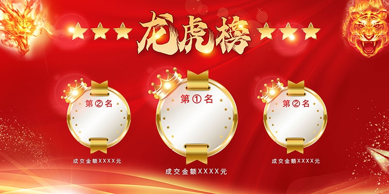 红色大气公司销售业绩光荣榜背景墙展板 (22)