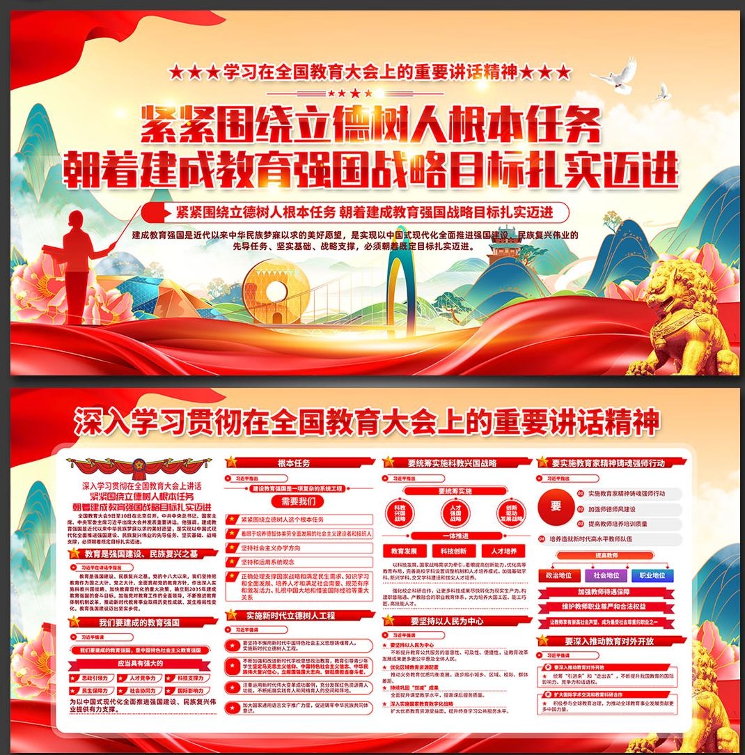 2025全国教育大会精神展板宣传栏 (4)