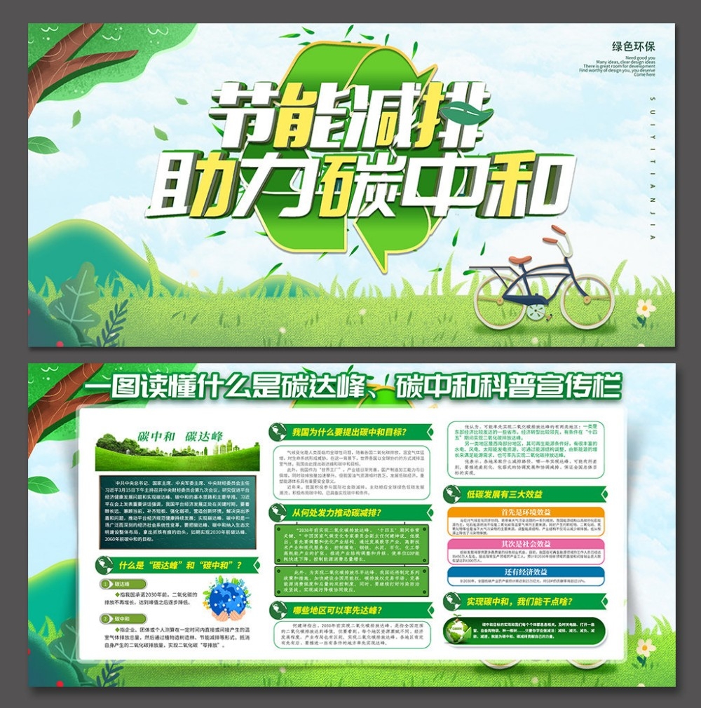 节能减排碳中和展板宣传栏