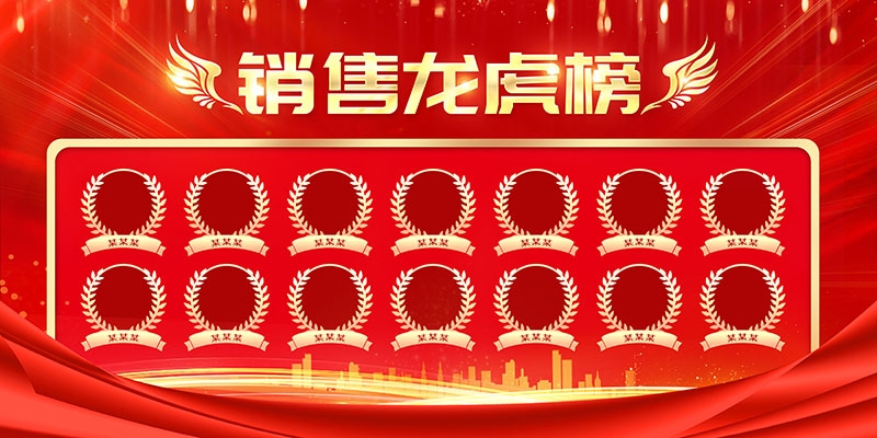 红色大气公司销售业绩光荣榜背景墙展板 (3)