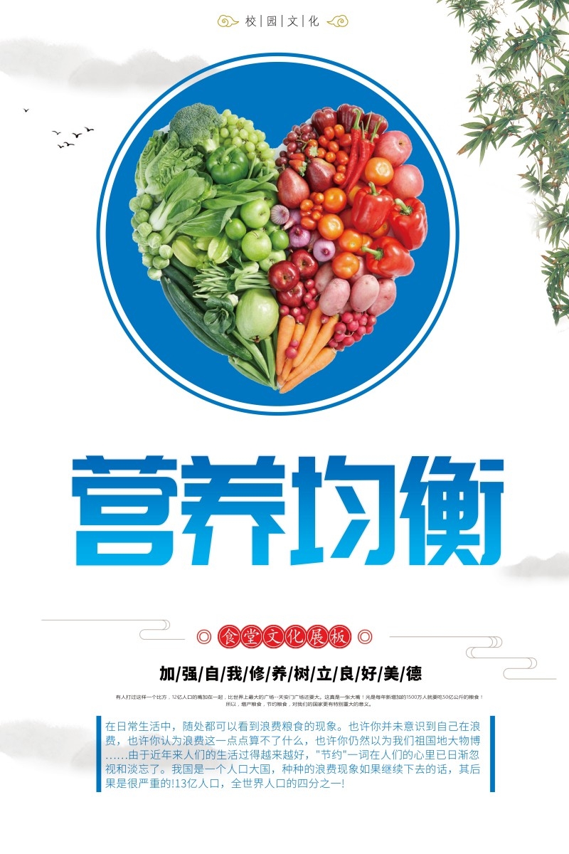 食堂文化标语宣传挂画套图