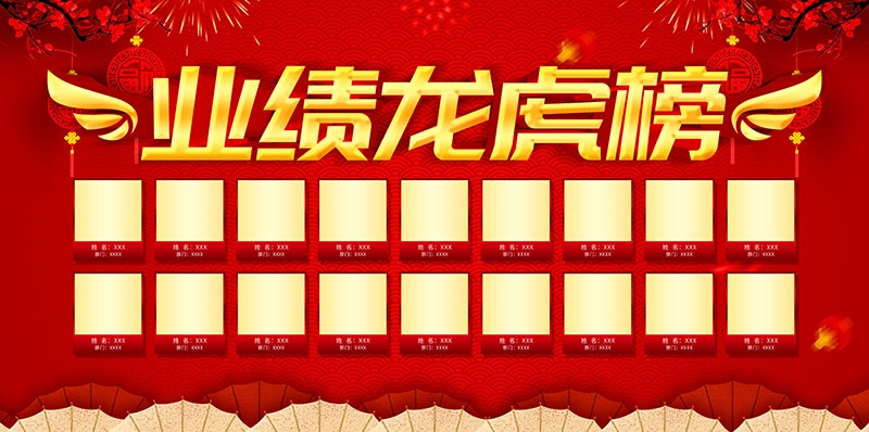红色大气公司销售业绩光荣榜背景墙展板 (21)
