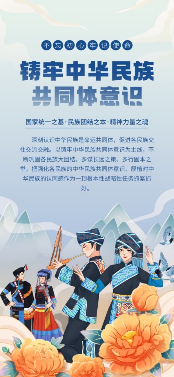 国潮民族团结石榴籽宣传海报易拉宝素材 (24)