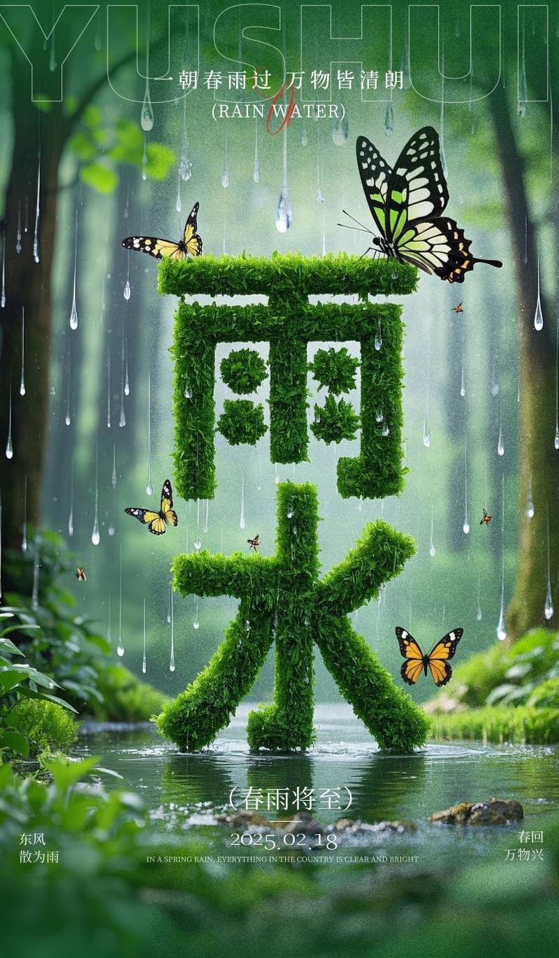 雨水节气海报 (25)