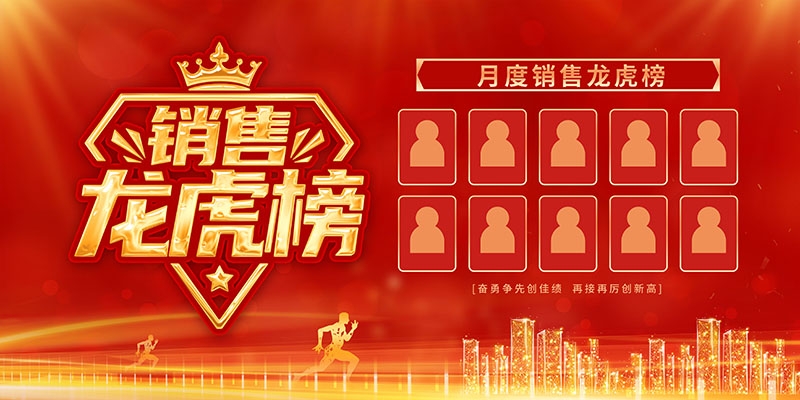 红色大气公司销售业绩光荣榜背景墙展板 (18)