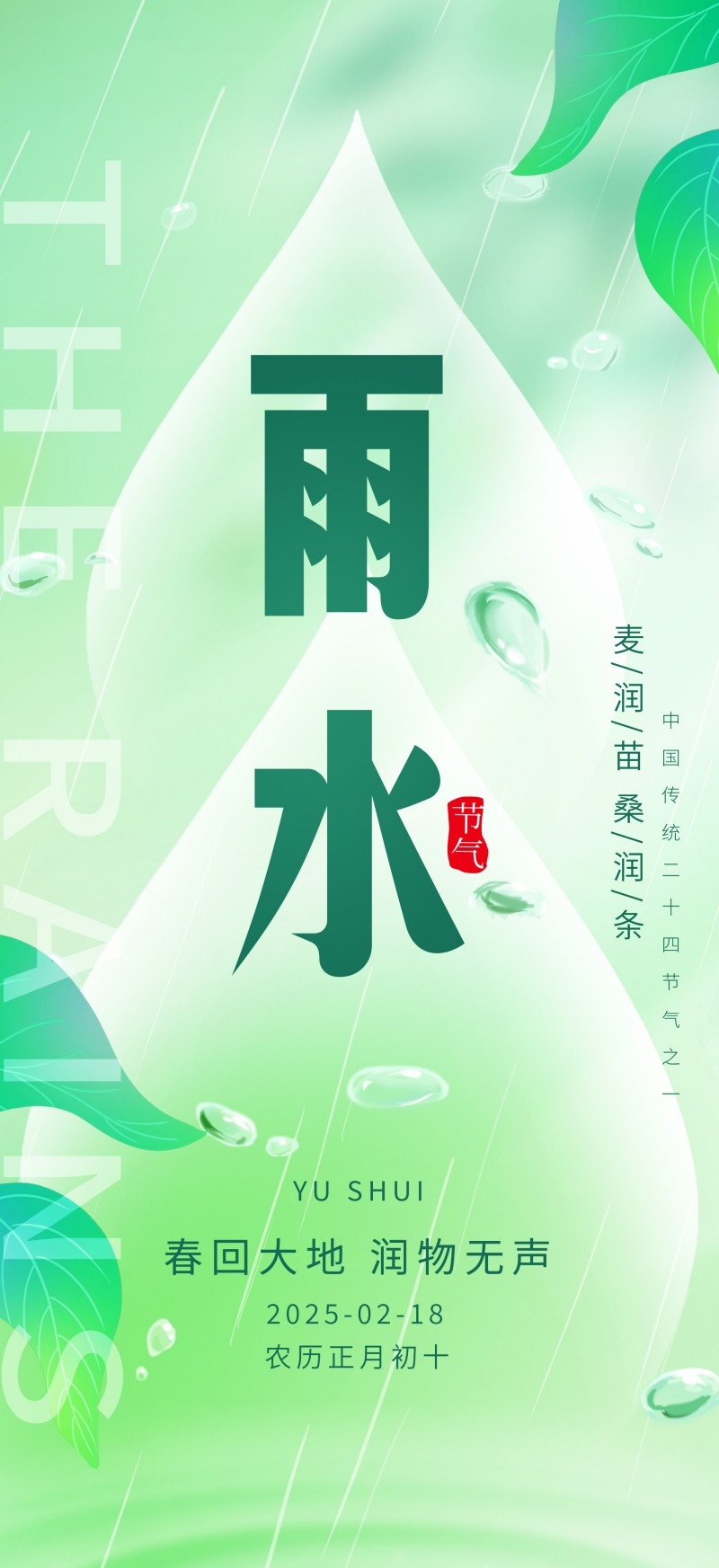 雨水节气海报 (98)