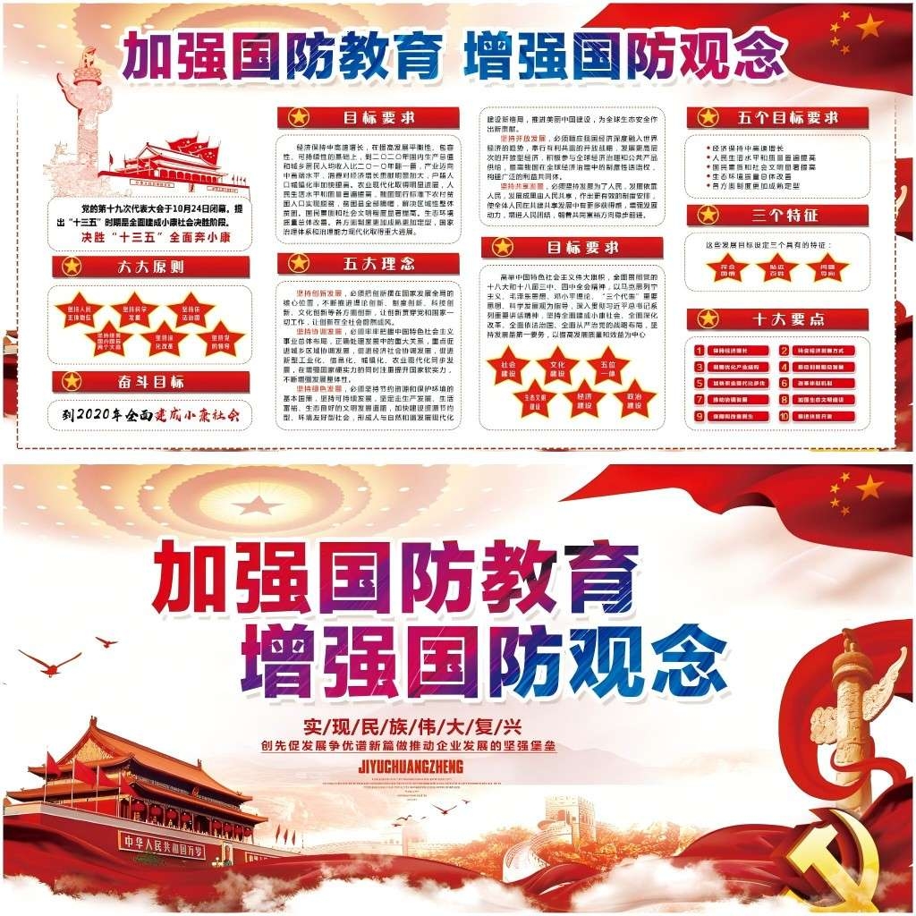 加强国防教育增强国防观念展板宣传栏 (4)
