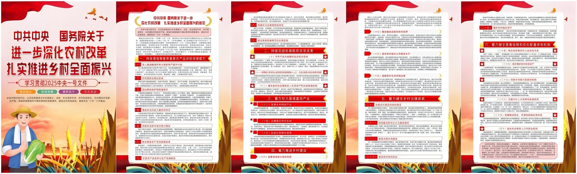 2025年一号文件进一步深化农村改革扎实推进乡村全面振兴套图海报挂画