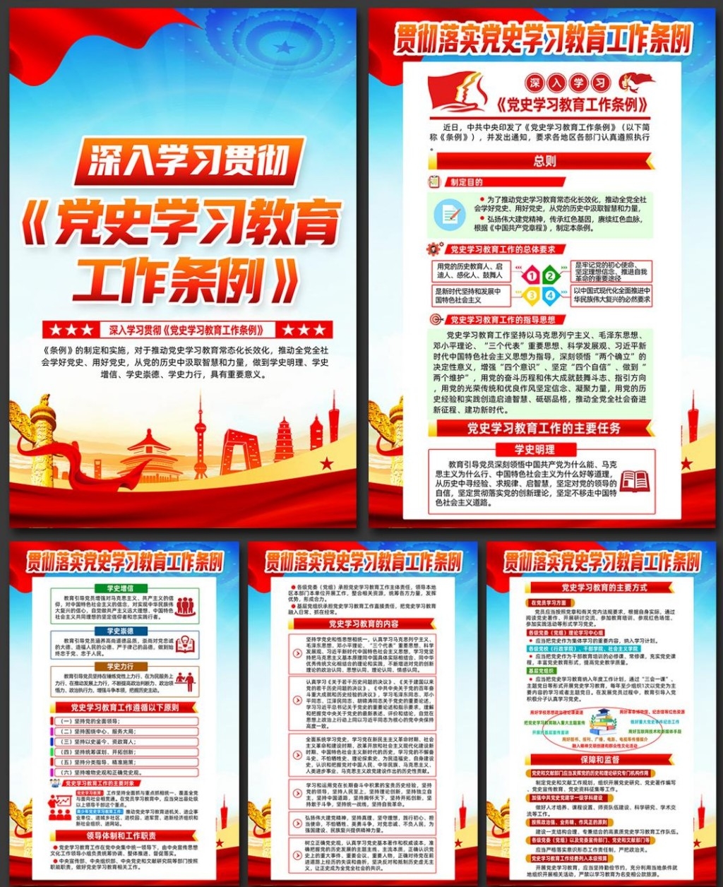 党史学习教育工作条例挂画海报套图 (6)