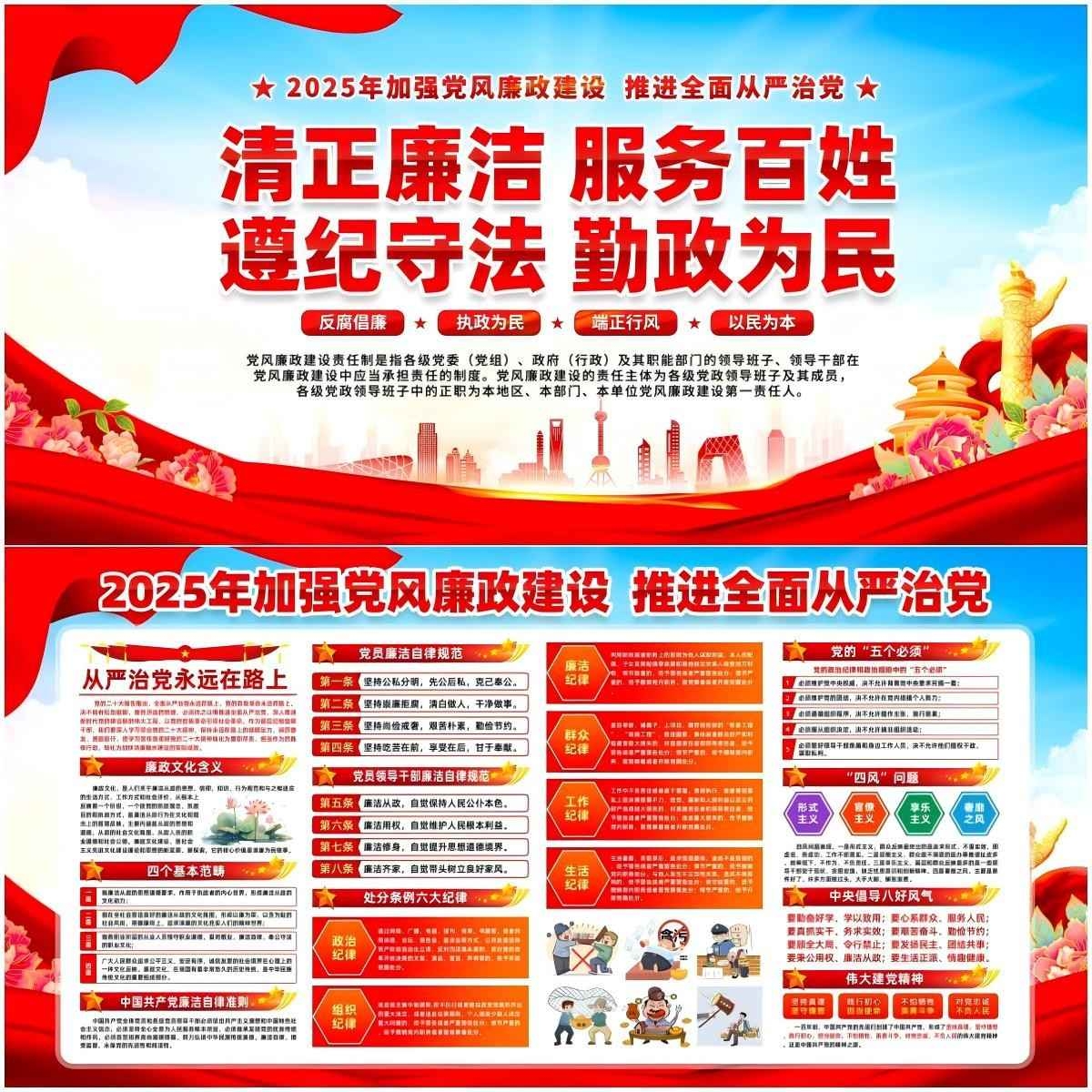 2025年加强党风廉政建设展板 (4)