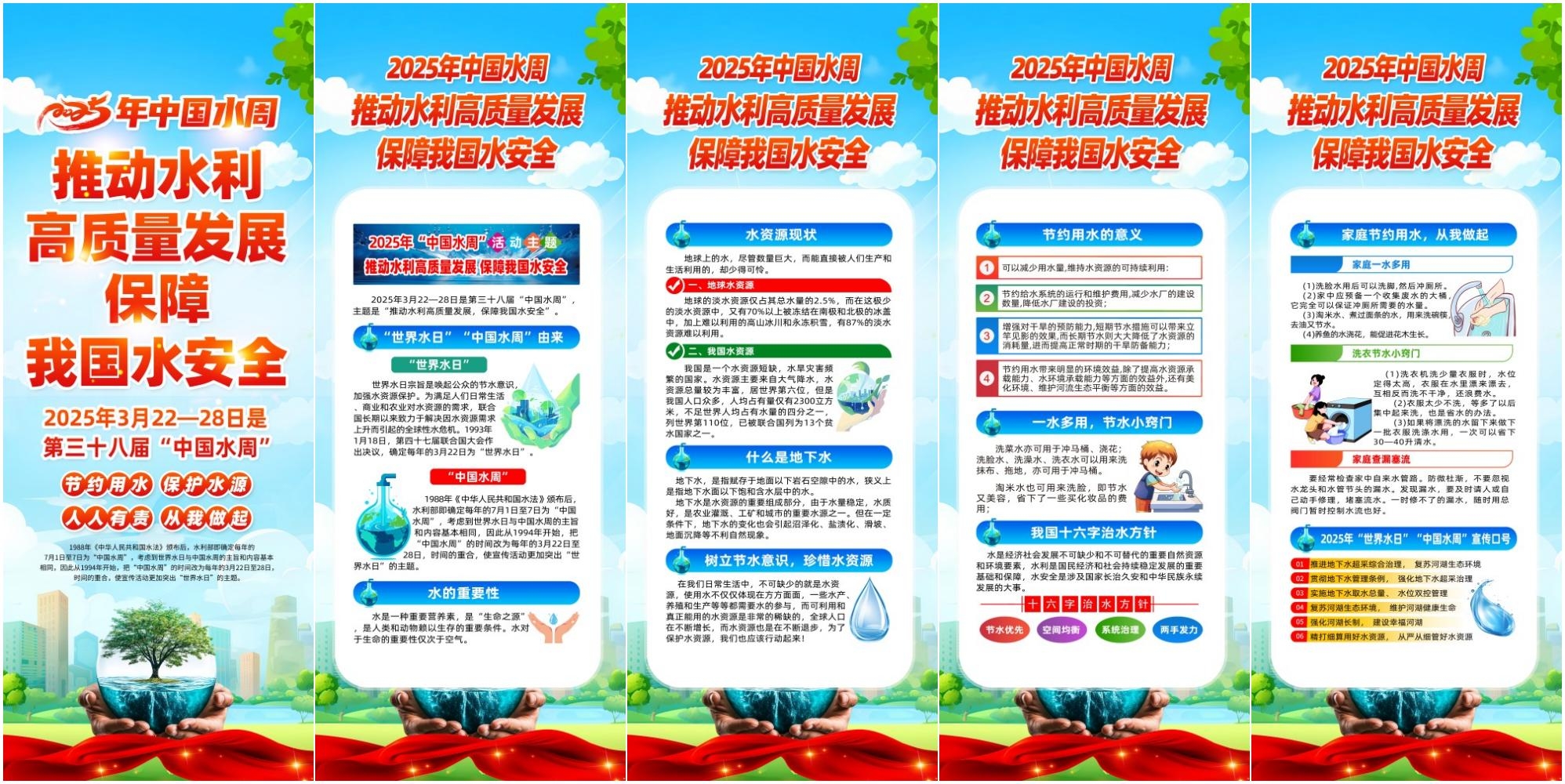 2025年中国水周宣传易拉宝套图海报