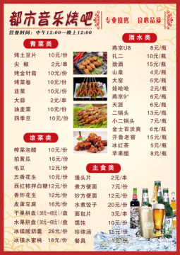 餐饮美食撸串炸串烤肉烧烤菜单菜谱价目表价格表 (34)
