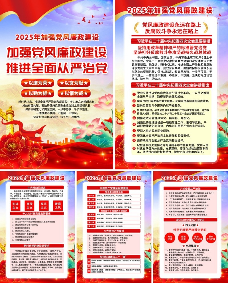 2025年加强党风廉政建设海报挂画套图 (1)