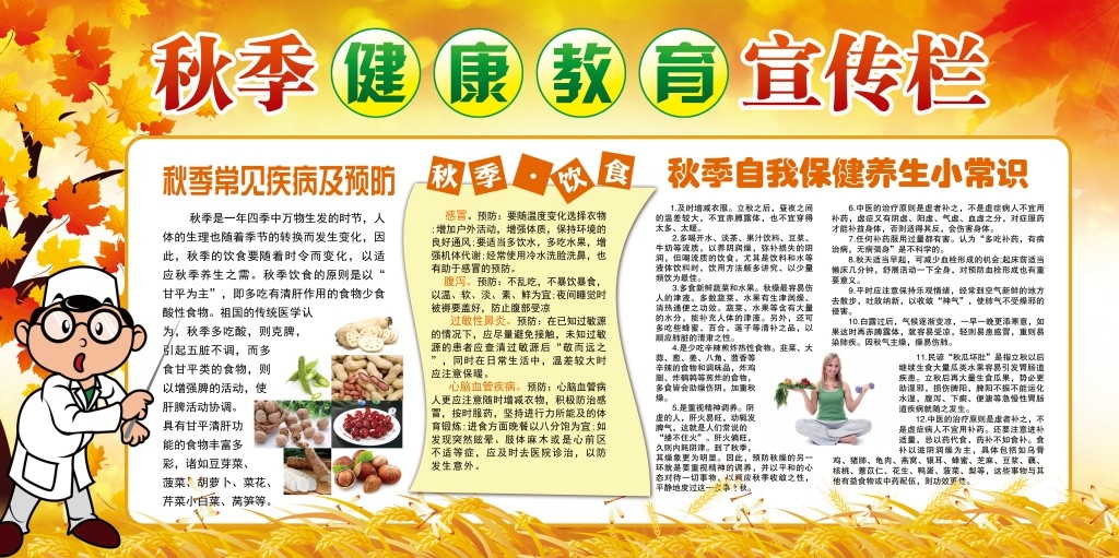 社区学校秋季健康教育知识宣传栏