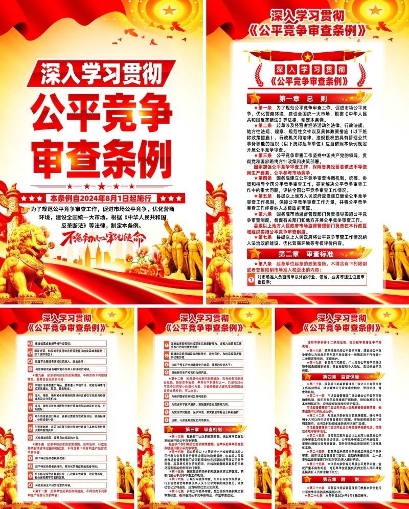 经典公平竞争审查条例海报套图