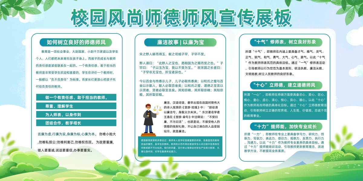 学校校园师德师风建设展板宣传栏
