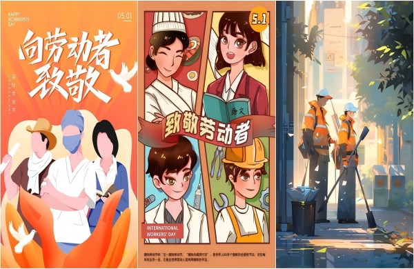 五一劳动节插画