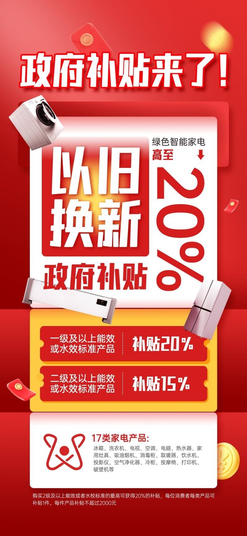 家电以旧换新政府补贴国补海报 (30)