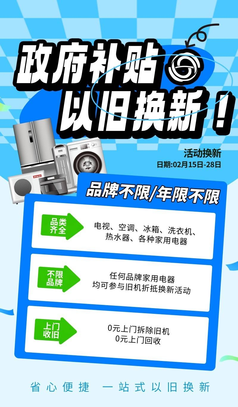 家电以旧换新政府补贴国补海报 (2)