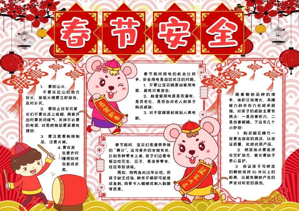 春节安全知识手抄报小报