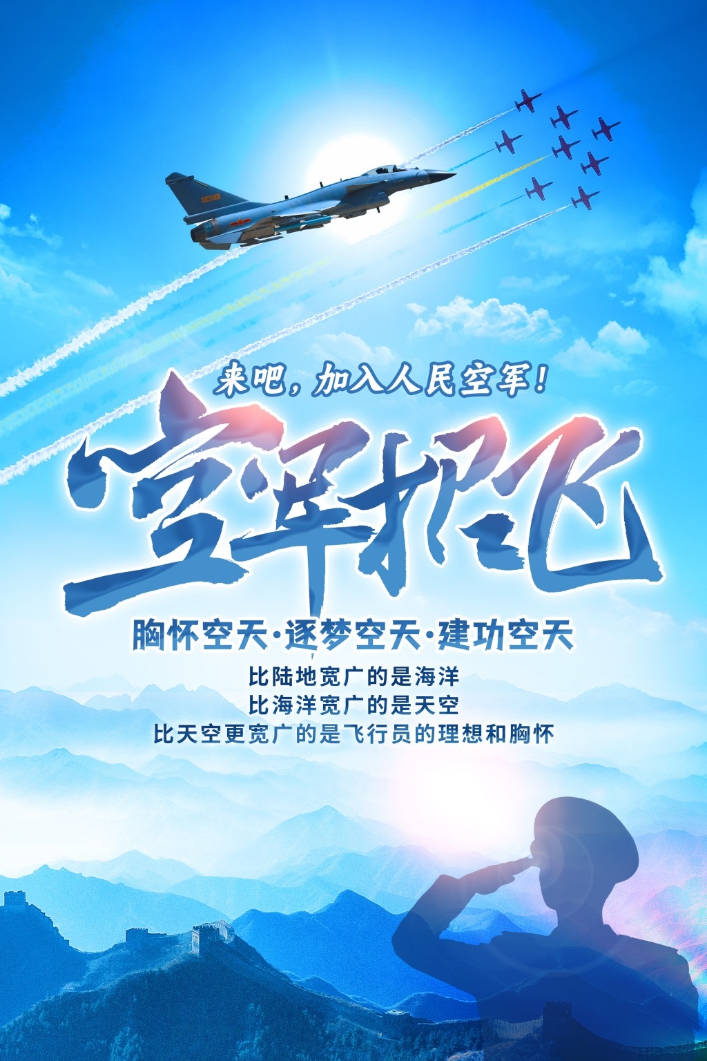 中国空军部队军队展板海报 (59)