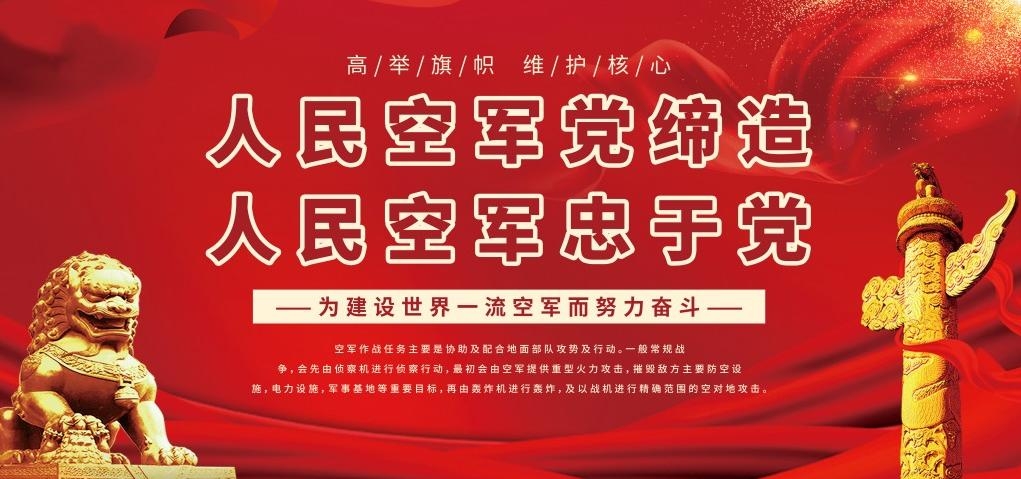 中国空军部队军队展板海报 (1)