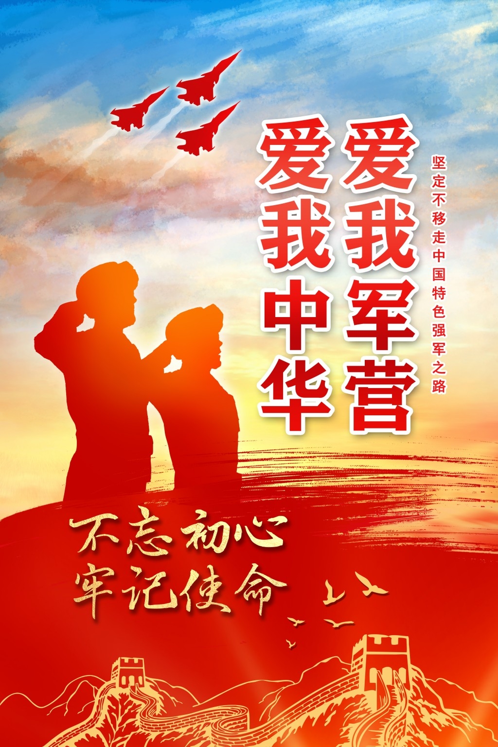 中国空军部队军队展板海报 (20)