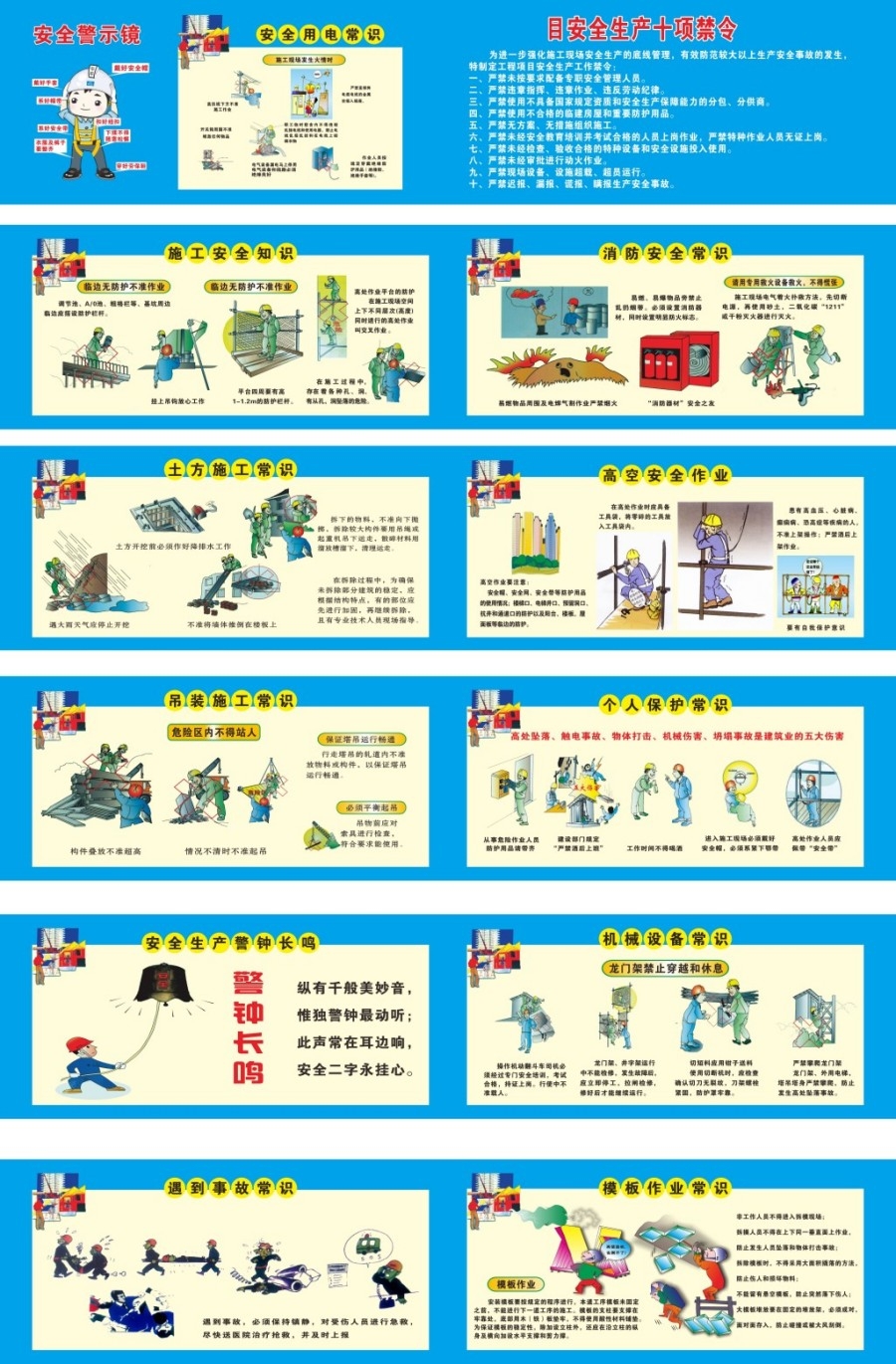 工地安全漫画展版