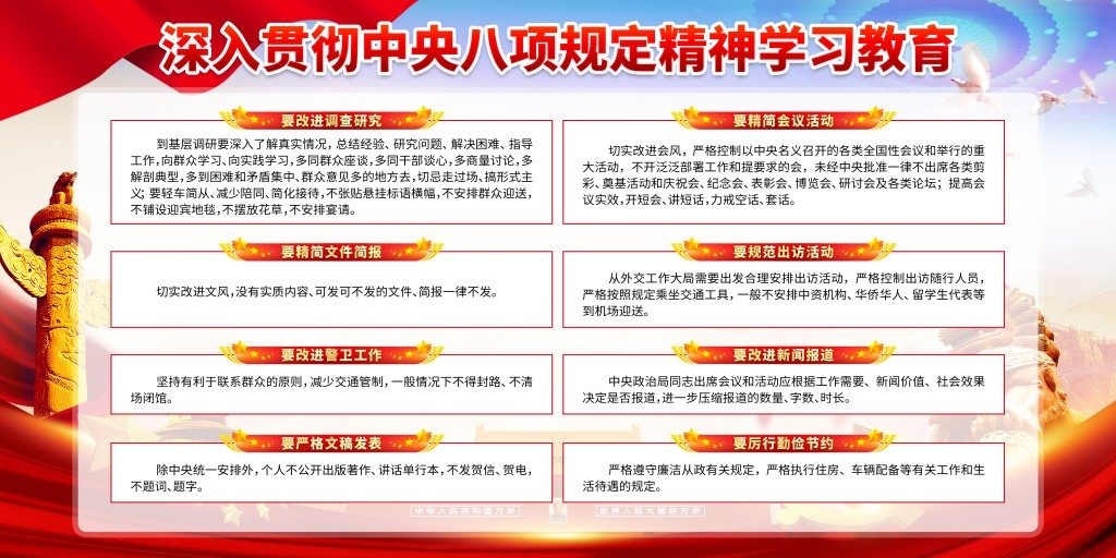 深入贯彻中央八项规定精神展板宣传栏 (2)