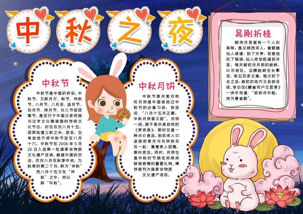 中秋之夜中秋节手抄报小报