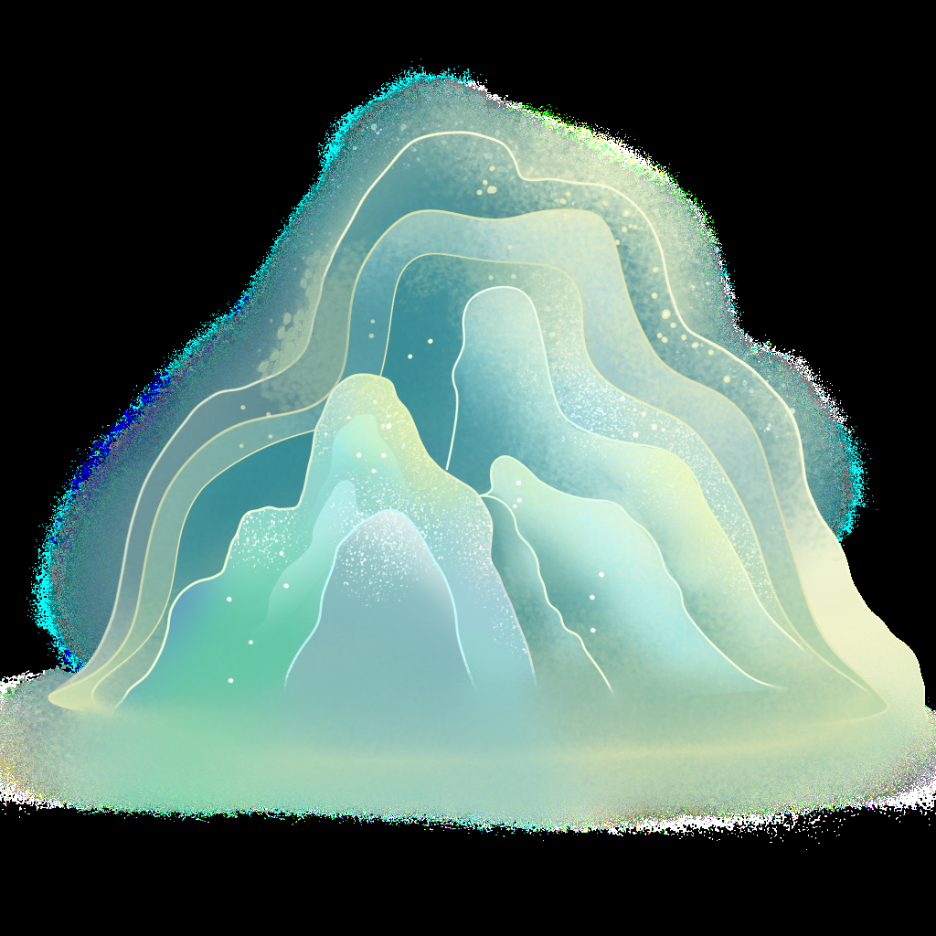 国潮风手绘山脉山峰中国风古风山水插画元素 (24)