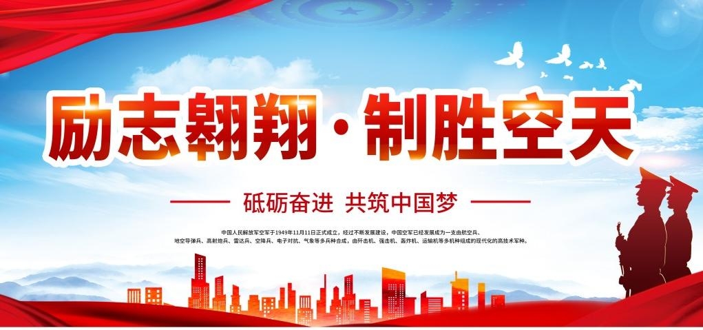 中国空军部队军队展板海报 (9)