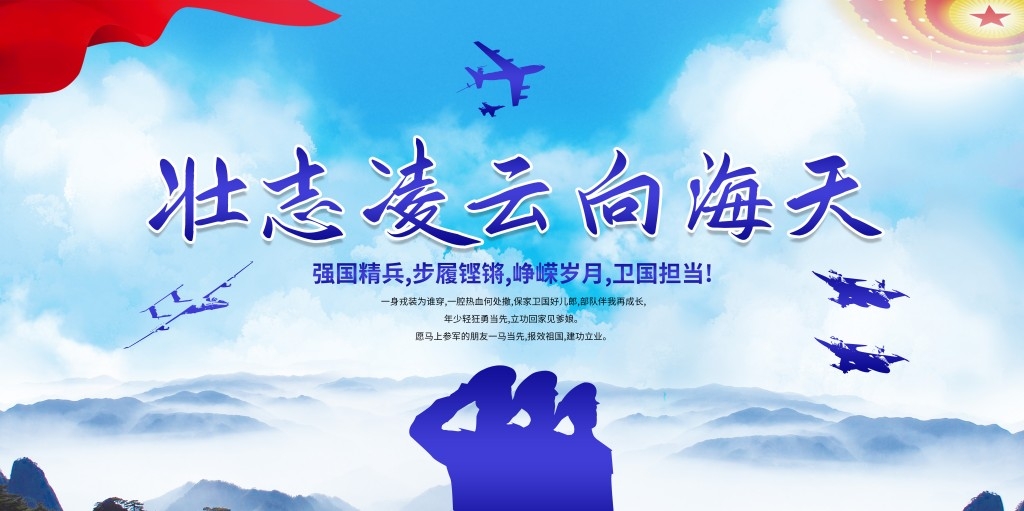 中国空军部队军队展板海报 (7)