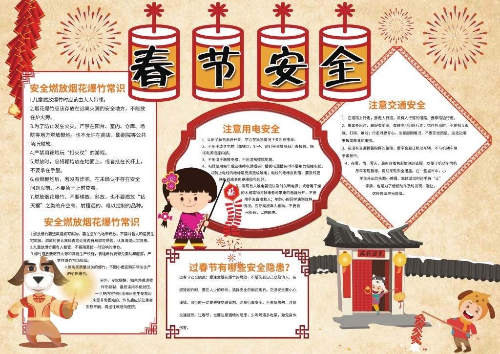 春节安全常识手抄报小报