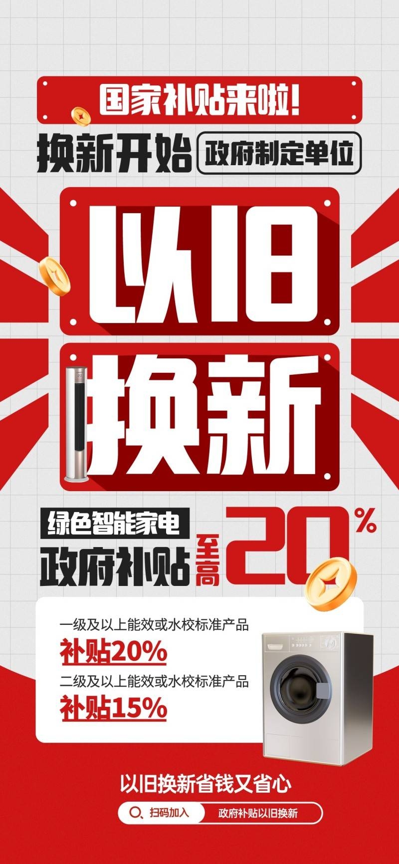 家电以旧换新政府补贴国补海报 (25)