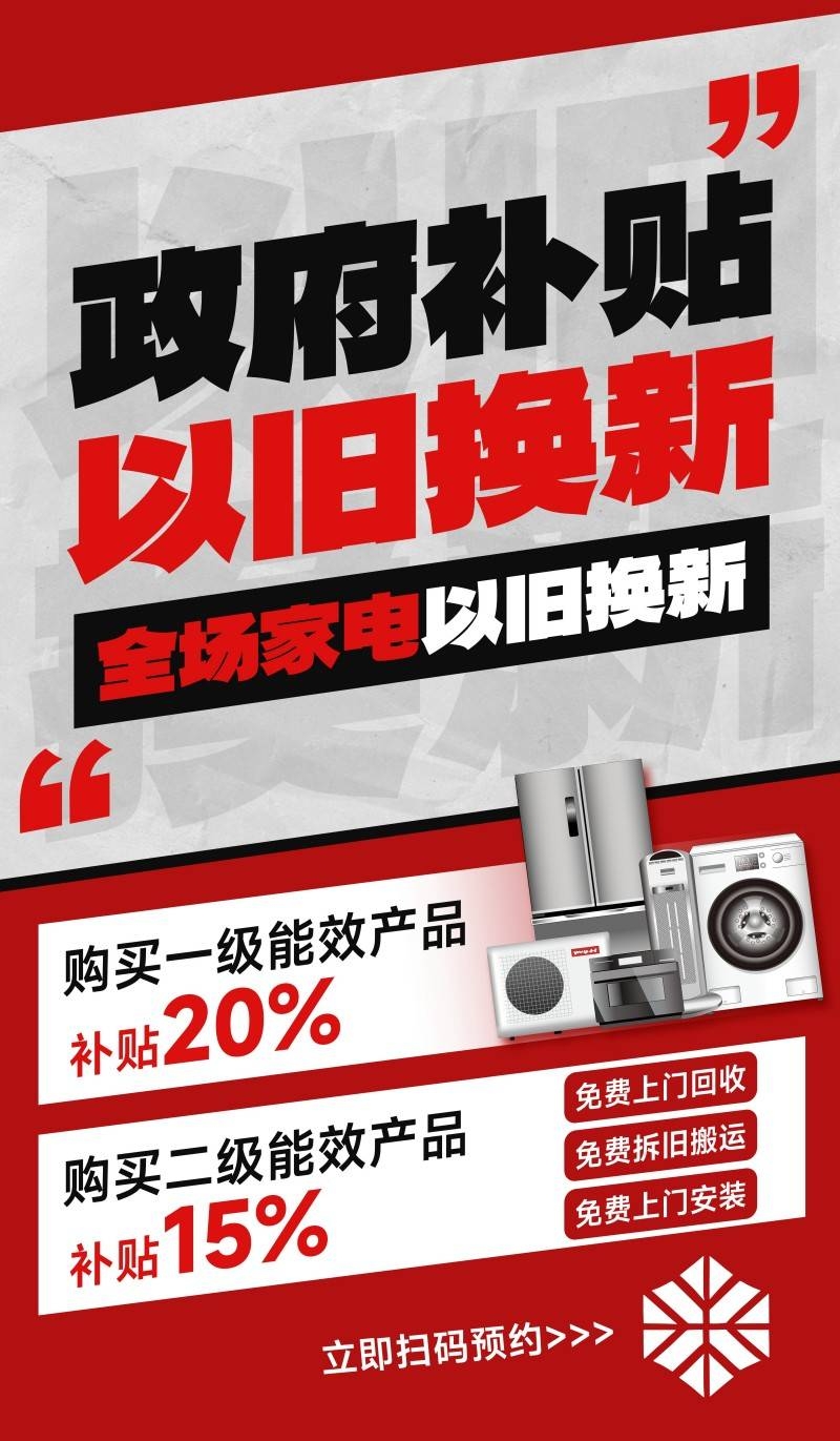 家电以旧换新政府补贴国补海报 (4)