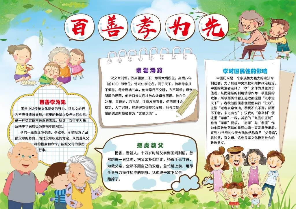百善孝为先重阳节手抄报