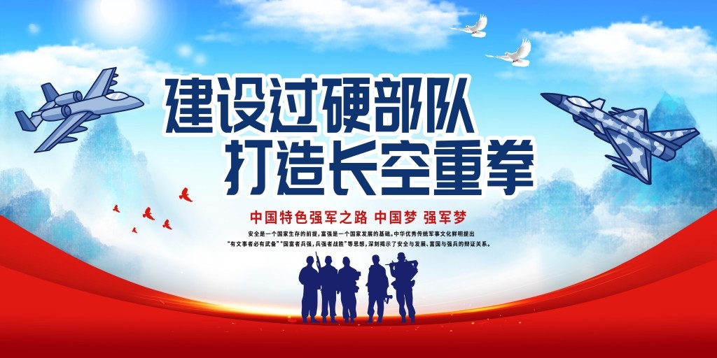 中国空军部队军队展板海报 (29)
