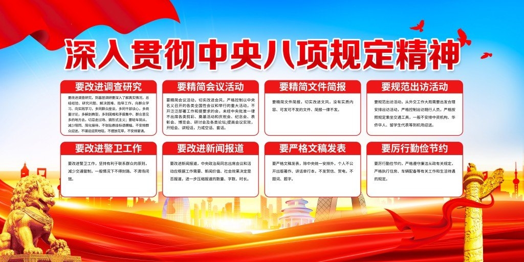 深入贯彻中央八项规定精神展板宣传栏 (1)