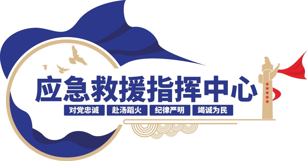 应急救援指挥中心文化墙应急管理局宣传标语形象墙 (9)