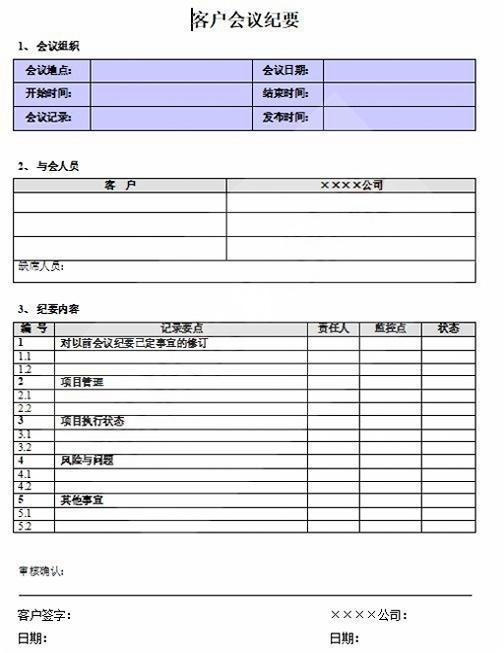 会议记录会议纪要word模板 (6)