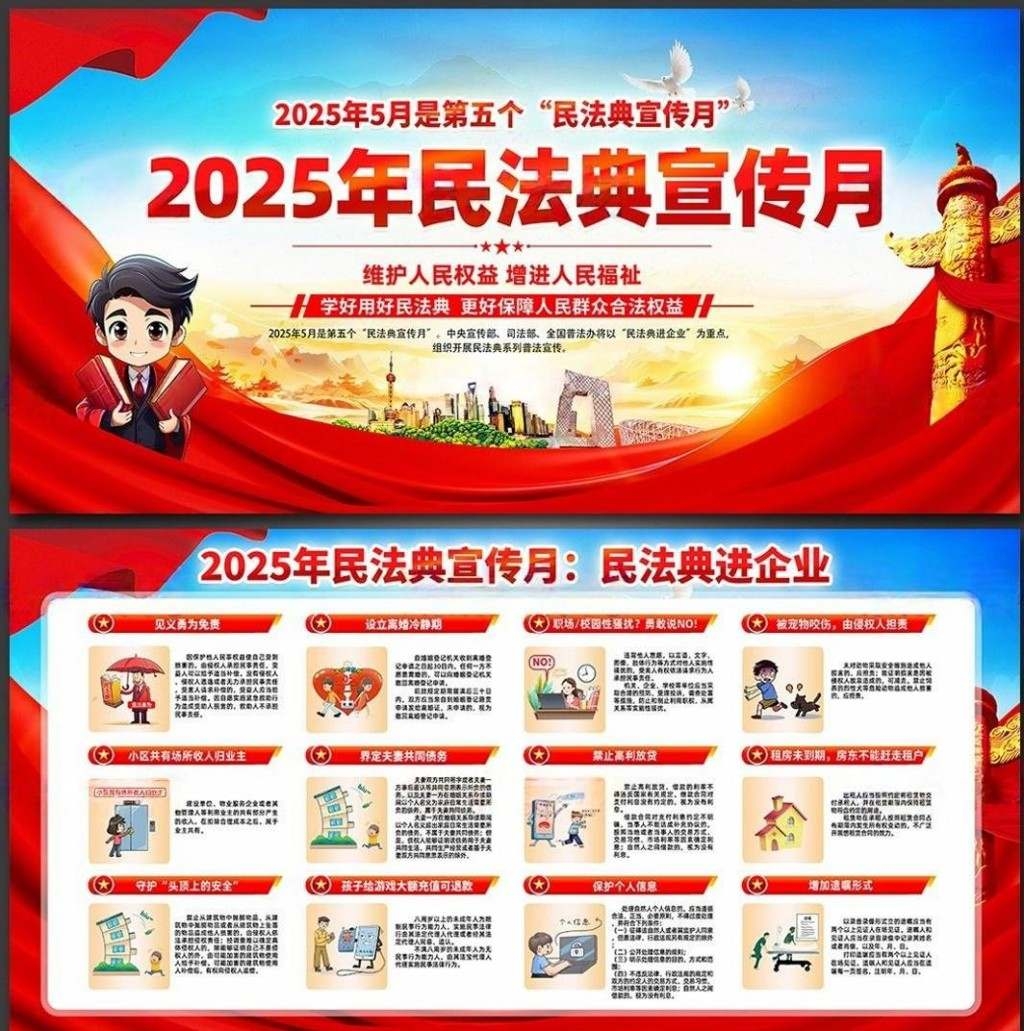 2025民法典宣传月宣传展板宣传栏 (7)